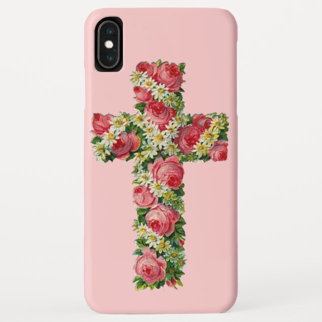 Vintage Floral Cross Case-Mate iPhone Case (Back)