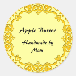 Vintage Floral Custom Canning or Soap Label Yellow