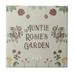Vintage Floral Custom Display Garden Tile