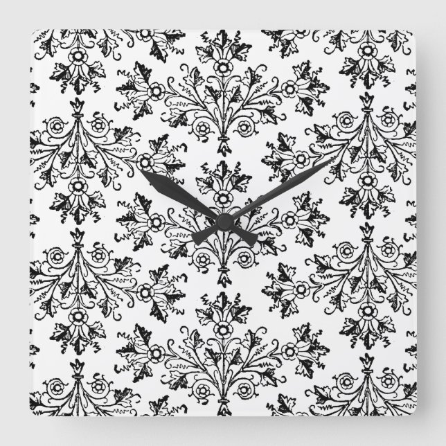 Vintage Floral Daisy Pattern No Numbers Clock (Front)