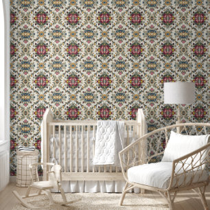 Vintage Floral Damask Botanical Pattern Wallpaper