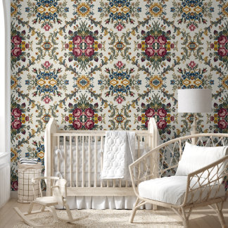Vintage Floral Damask Botanical Pattern   Wallpaper