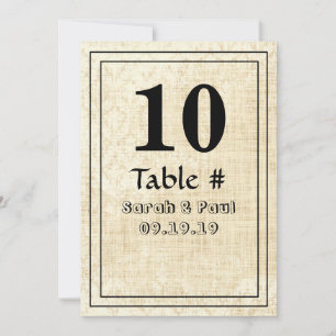 Vintage Floral Damask Burlap Wedding Table No. Invitation