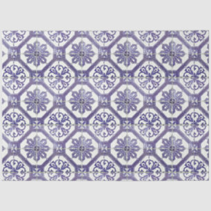 Vintage Floral Delft Tile Decoupage Tissue Paper