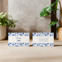 Vintage floral delftware social thank you