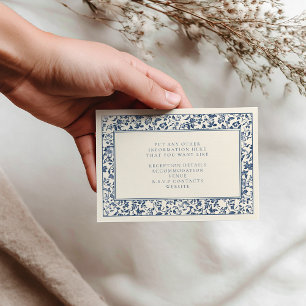 Vintage floral delftware the details floral enclosure card