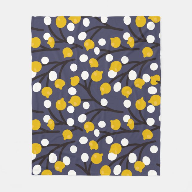 Vintage floral delicate botanical pattern. fleece blanket (Front)