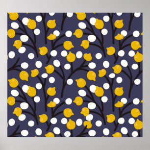 Vintage floral delicate botanical pattern. poster