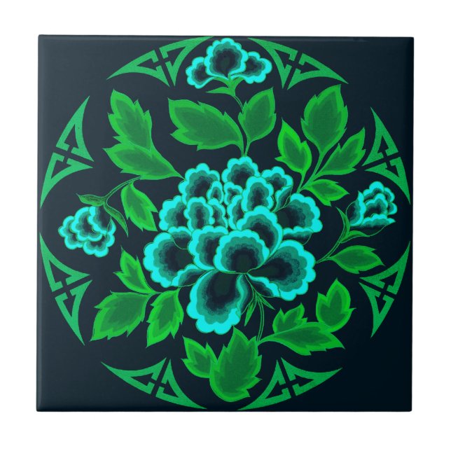 Vintage Floral Design Tile (Front)