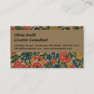 Vintage Floral Designer Garden Artwork Business Card