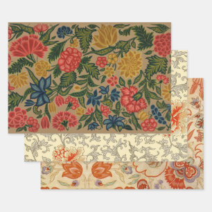 Vintage Floral Designer Garden Artwork Wrapping Paper Sheet