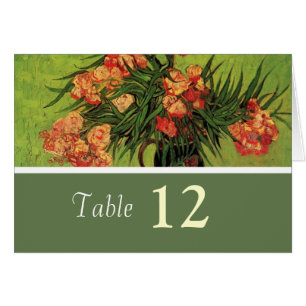 Vintage floral dinner table number card.