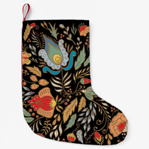 Vintage Floral Doodle: Oriental Design. Small Christmas Stocking