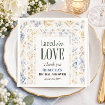 Vintage Floral Dusty Blue Lace Bridal Shower