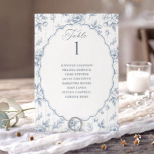 Vintage Floral Dusty Blue Wedding Seating Chart