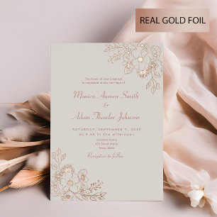 Vintage Floral Dusty Rose Gold Wedding