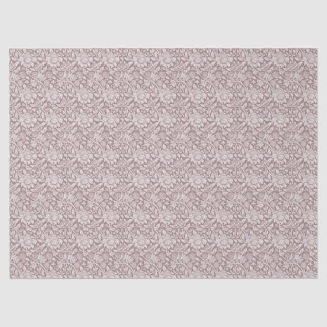Vintage floral dusty rose pink tissue paper (Front)