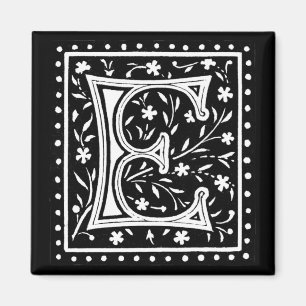 Vintage Floral 'E' Monogram - Magnet