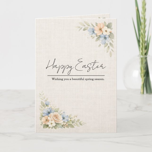 Vintage Floral Easter Card (Front)