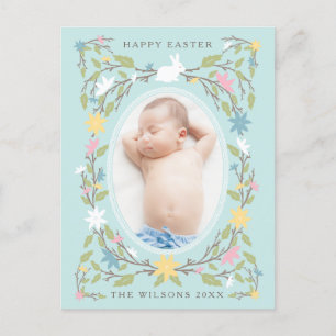 Vintage Floral Easter Photo Card