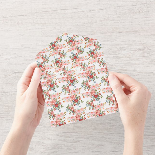  Vintage Floral Elegance All In One Invitation (Opening)