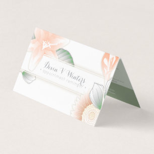 vintage floral elegance folded appointment card
