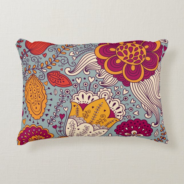 Vintage Floral Elegant Background Accent Pillow (Front)