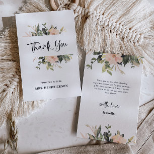 Vintage Floral   Elegant Bridal Shower Thank You Card