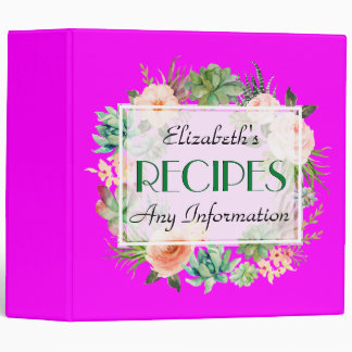 Vintage Floral Elegant Modern Magenta Colour Binder