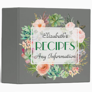 Vintage Floral Elegant Modern Nickel Colour Binder