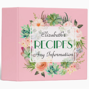 Vintage Floral Elegant Modern Pink Colour Binder