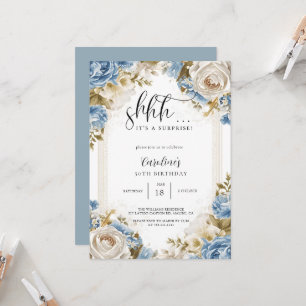 Vintage Floral Elegant Surprise Birthday Party  Invitation
