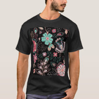 Vintage Floral Embroidery Dark Pattern