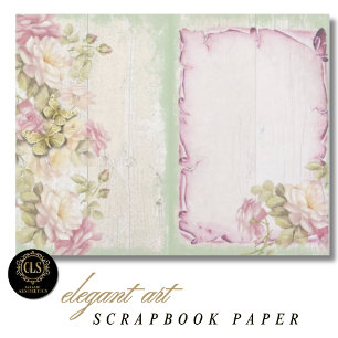 Vintage Floral Ephemera #3 Scrapbook Paper