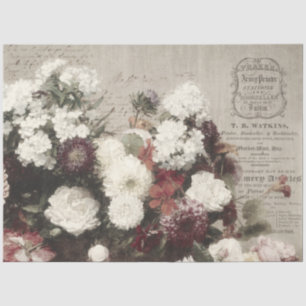 Vintage Floral Ephemera Decoupage Tissue Paper