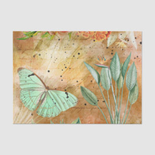 Vintage Floral Ephemera Tissue Paper