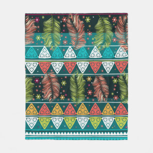 vintage floral ethnic seamless pattern in doodle s fleece blanket
