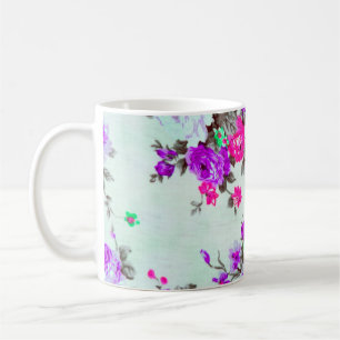 Vintage floral fabric,  Fragment of colourful retr Coffee Mug