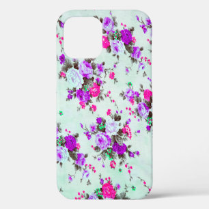 Vintage floral fabric,  Fragment of colourful retr iPhone 12 Case