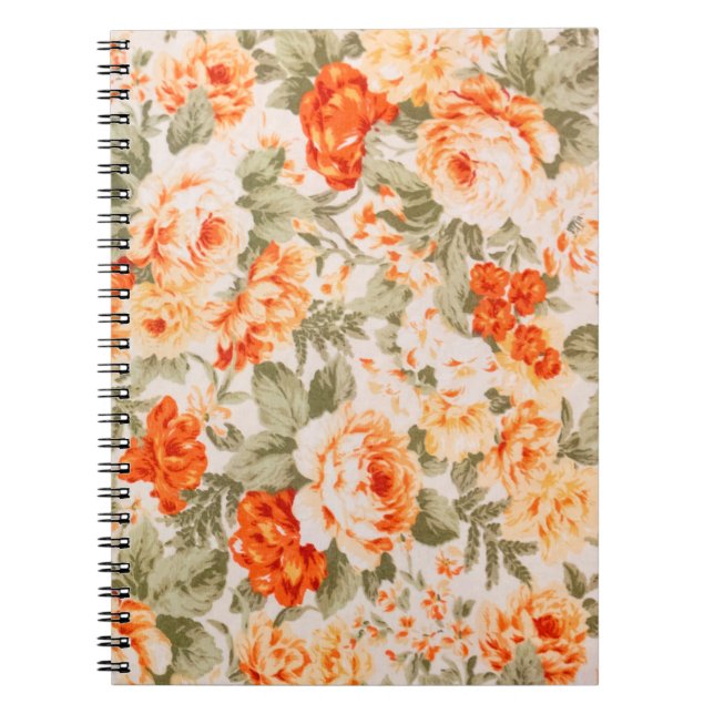 Vintage floral fabric notebook (Front)