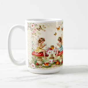 Vintage floral fairy picnic garden coffee mug