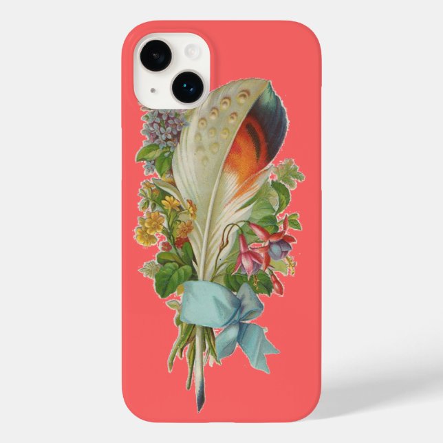 Vintage Floral & Feather Case-Mate iPhone Case (Back)