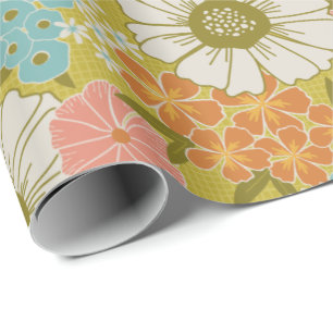 Vintage Floral Feed Sack Wrapping Paper