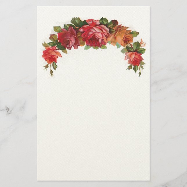 Vintage Floral Felt Stationery (Front)