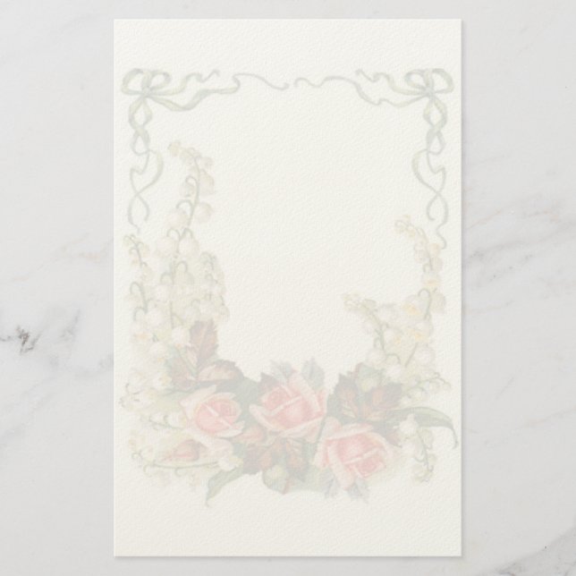 Vintage Floral Felt Stationery (Front)