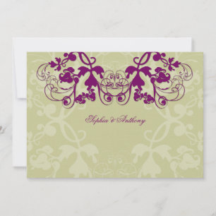 Vintage Floral fleuri violet Faire-part de mariage