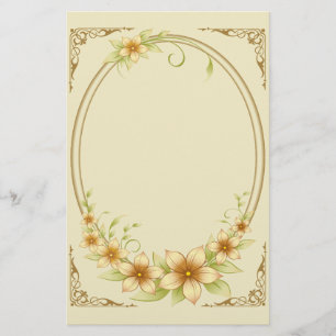 Vintage Floral Frame Stationery