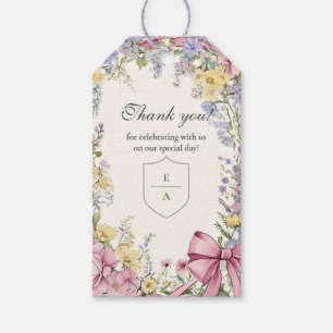 Vintage floral frame wedding gift tags