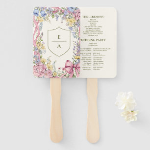 Vintage floral frame wedding hand fan