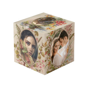 Vintage Floral Frames Photo Cube